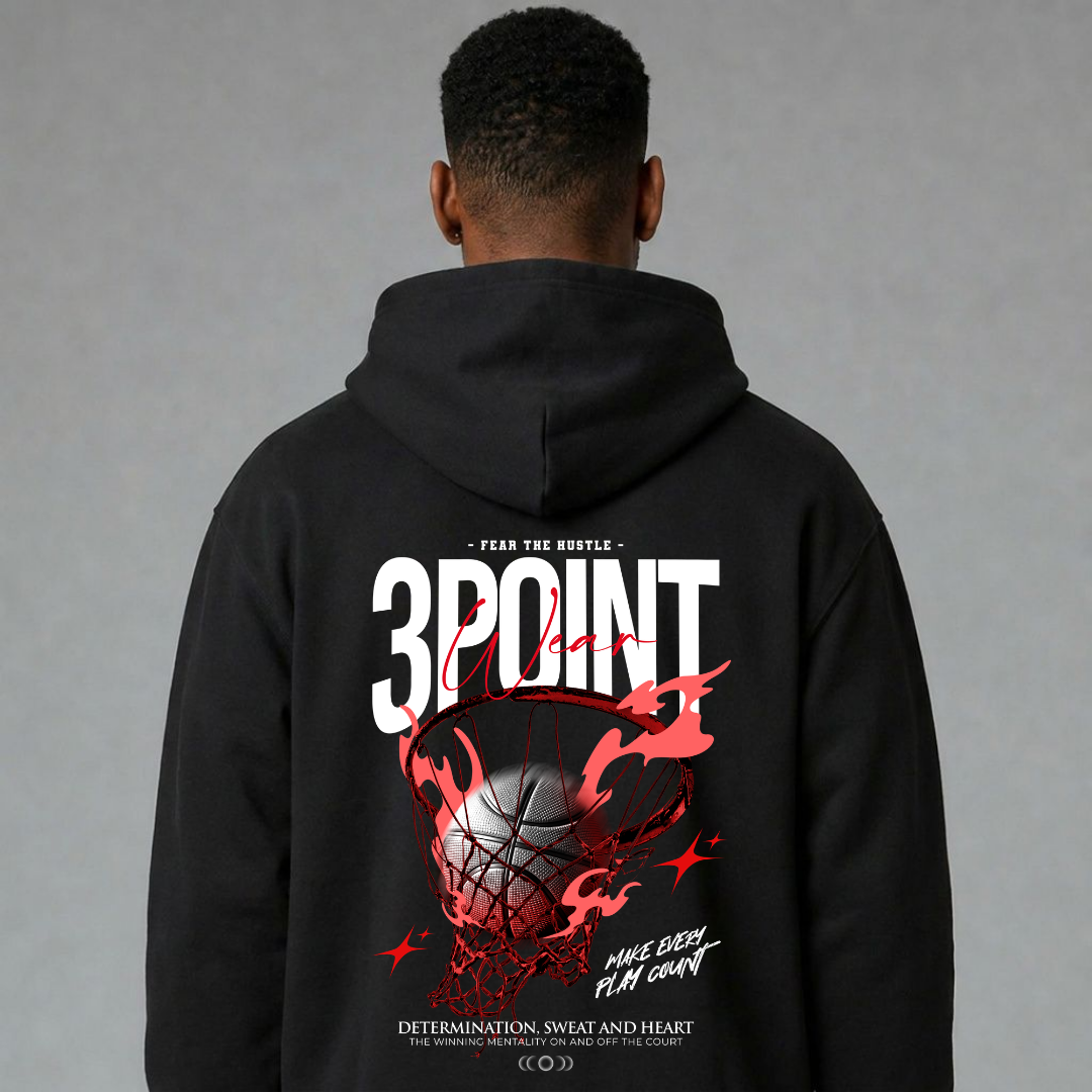 3PointWear Fear The Hustle Oversized Zipper Hoodie