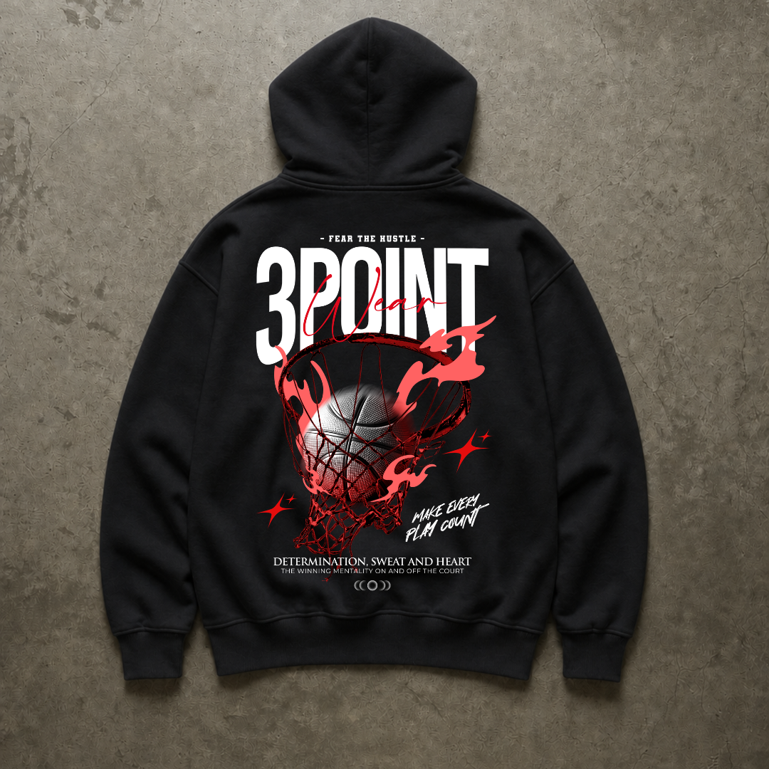 3PointWear Fear The Hustle Oversized Zipper Hoodie