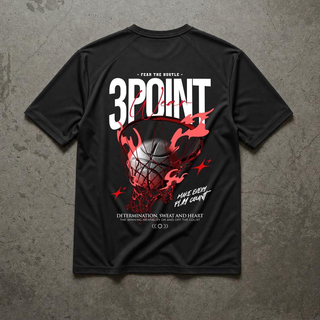 3PointWear Fear The Hustle Sport-Shirt