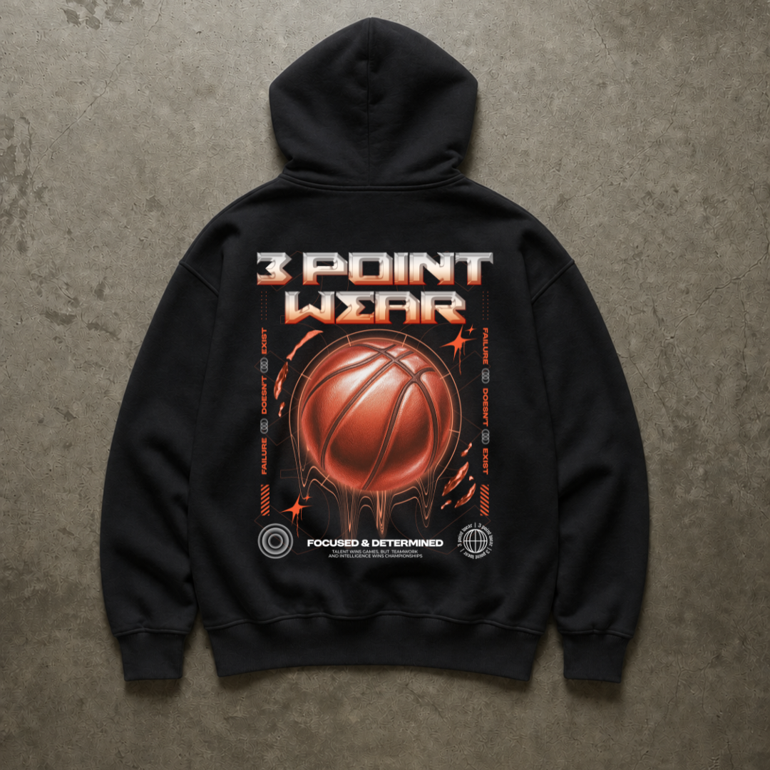 3PointWear Focused And Determined Oversized Zipper Hoodie