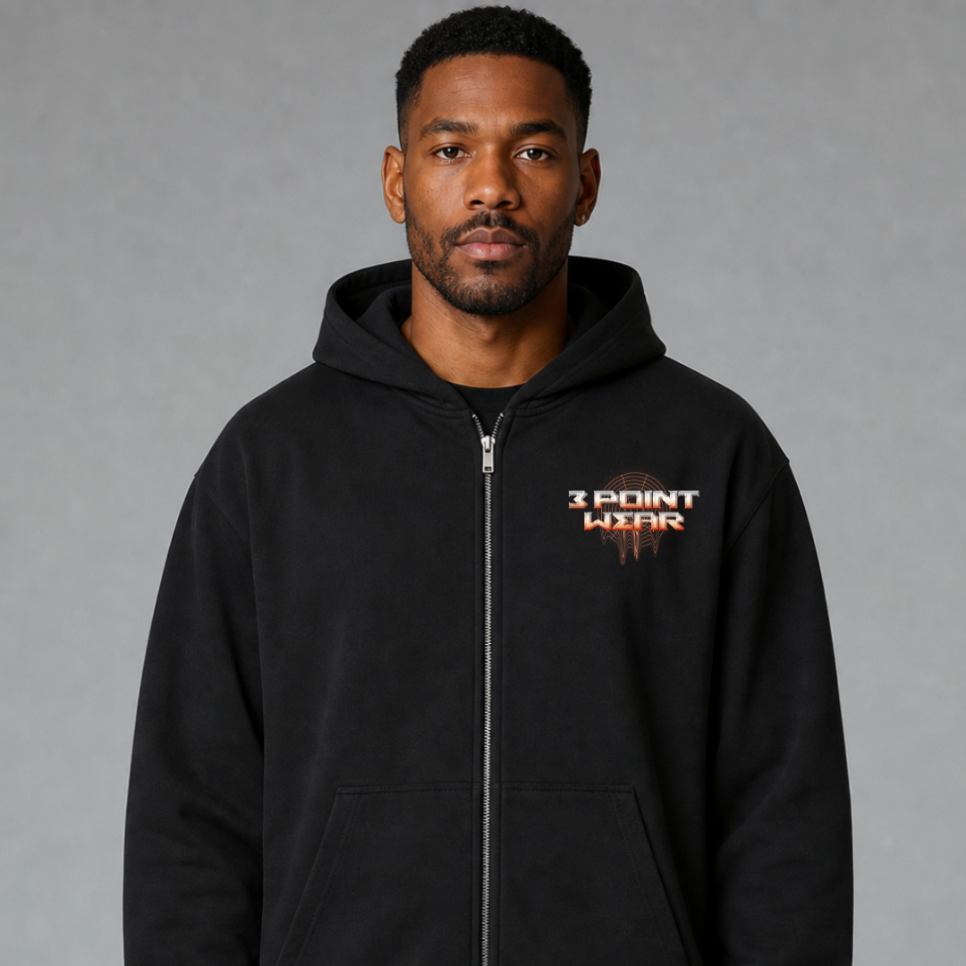 3PointWear Focused And Determined Oversized Zipper Hoodie
