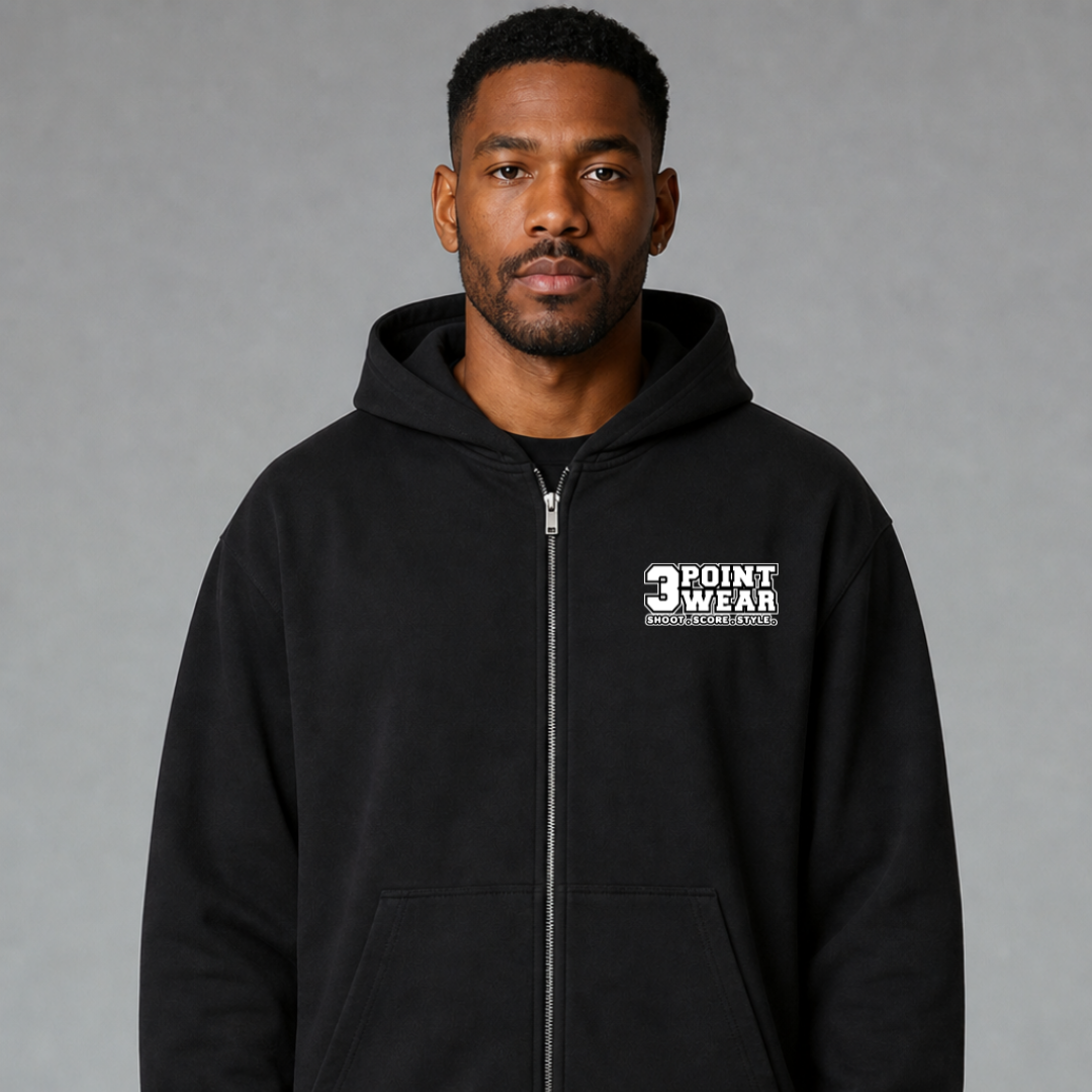 3PointWear Too Cold To Miss Oversized Zipper Hoodie